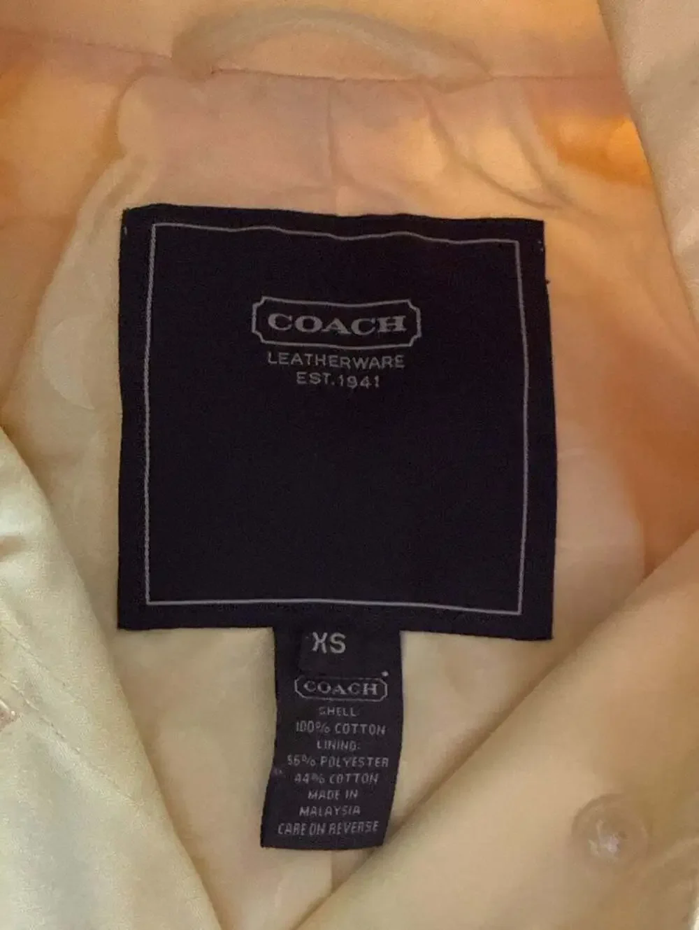 Coach Yellow Sateen Trench Coat with‎ Signature Logo Lining